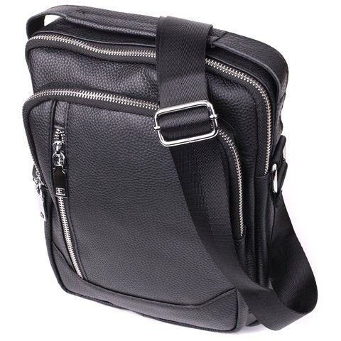 Чоловіча шкіряна сумка-крос-боді Vintage SO-SALE_15114 чорна SO-sale_15114 фото