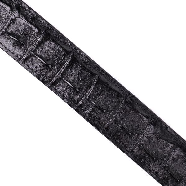 Чоловічий чорний шкіряний ремінь CROCODILE LEATHER SO-18018 SO-18018 фото
