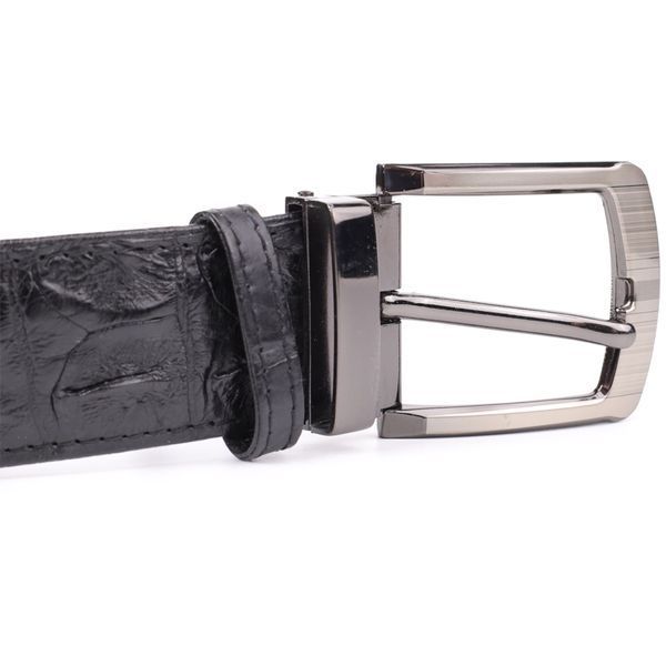 Чоловічий чорний шкіряний ремінь CROCODILE LEATHER SO-18018 SO-18018 фото