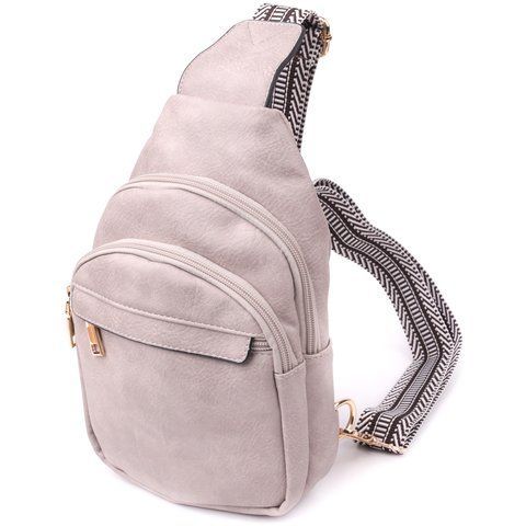 Жіноча сумка-слінг з екошкіри Vintage SO-SALE_15119 бежева SO-sale_15119 фото