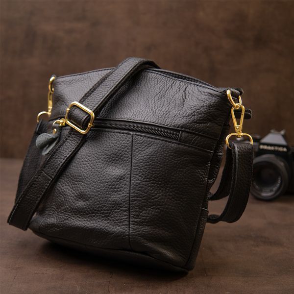 Женская кожаная сумка-кросс-боди Vintage SO-20415 черная SO-20415 фото