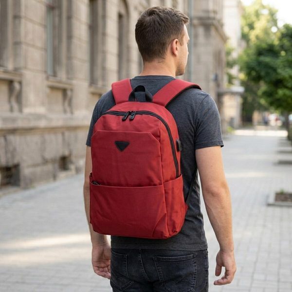 Красный рюкзак из ткани Vintage SO-20627 SO-20627 фото