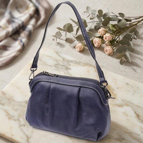 Женская кожаная сумка-кросс-боди Vintage SO-22897 синяя SO-22897 фото