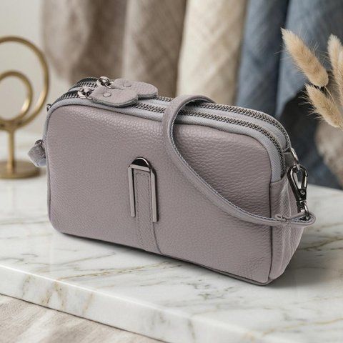 Женская кожаная сумка-кросс-боди Vintage SO-22278 серая SO-22278 фото