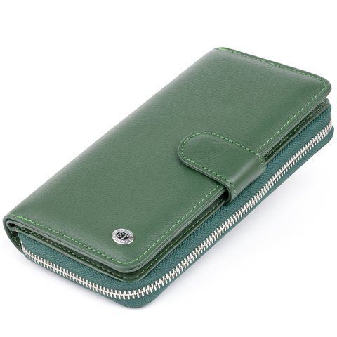 Кожаный кошелек-клатч зеленого цвета ST Leather SO-19304 SO-19304 фото