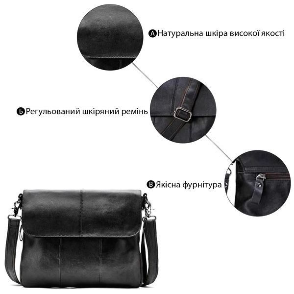 Чоловічий шкіряний портфель Vintage SO-14852 чорний SO-14852 фото