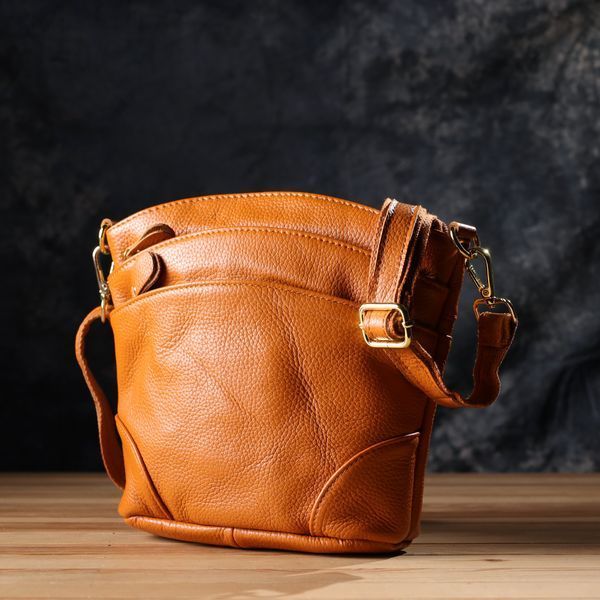 Женская кожаная сумка-кросс-боди Vintage SO-SALE_15124 рыжая SO-sale_15124 фото