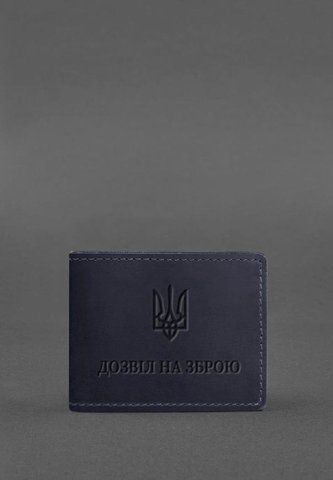 Темно-синя шкіряна обкладинка для дозволу на зброю BlankNote BN-OP-12-nn фото