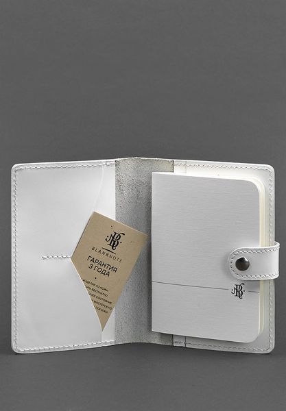 Белая кожаная обложка для паспорта BlankNote BN-OP-3-light фото