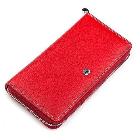 Кожаный кошелек-клатч красного цвета ST Leather SO-18376 SO-18376 фото