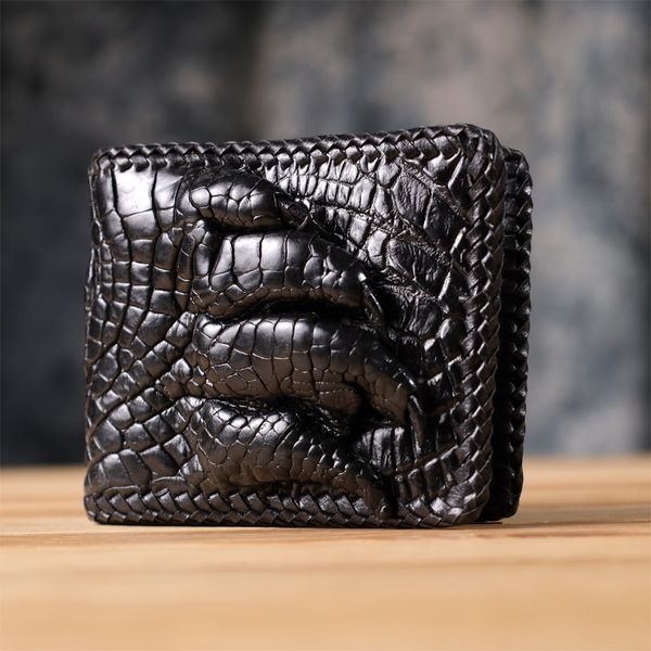 Черный кожаный картхолдер CROCODILE LEATHER SO-18004 SO-18004 фото