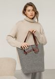 Серая сумка-шопер из фетра и кожи BlankNote BN-BAG-17-felt-vin BN-BAG-17-felt-vin фото