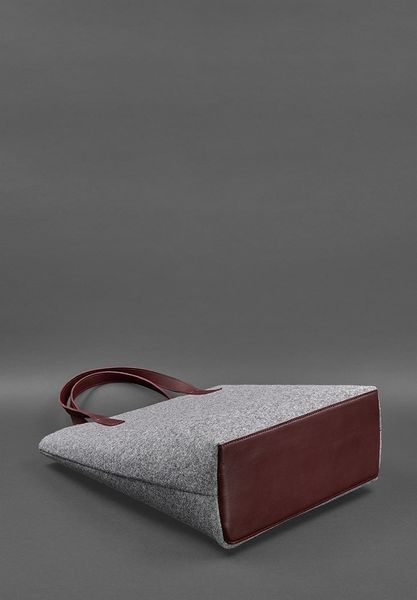 Серая сумка-шопер из фетра и кожи BlankNote BN-BAG-17-felt-vin BN-BAG-17-felt-vin фото