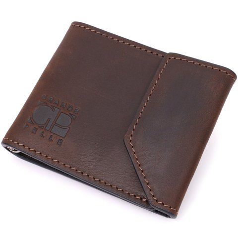 Затискач для купюр з натуральної шкіри коричневого кольору GRANDE PELLE SO-11618 SO-11618 фото