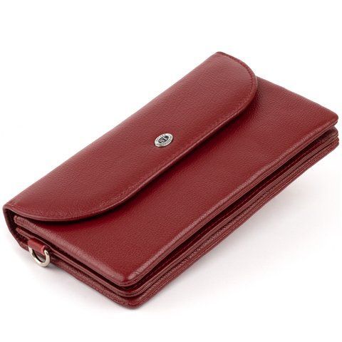 Бордовий кожаный кошелек-клатч ST Leather SO-19318 SO-19318 фото