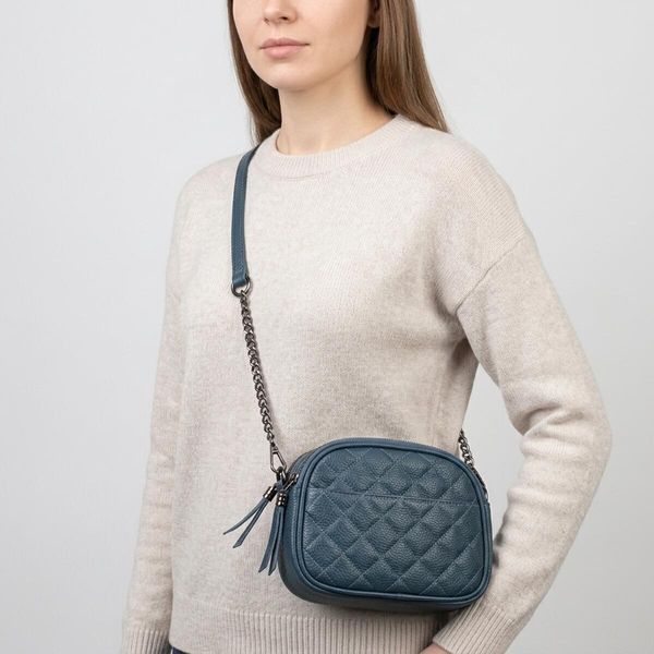 Женская кожаная сумка-кросс-боди Vintage SO-22327 синяя SO-22327 фото
