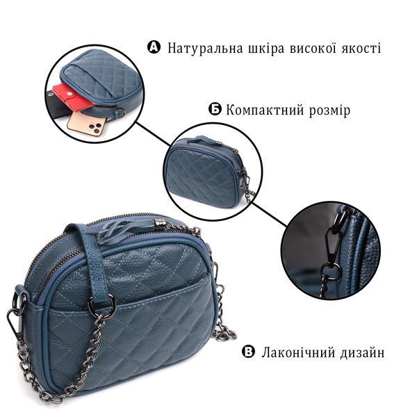 Женская кожаная сумка-кросс-боди Vintage SO-22327 синяя SO-22327 фото
