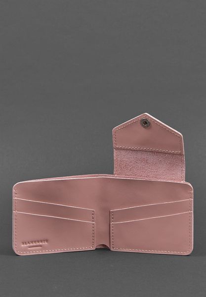 Розовое портмоне из натуральной кожи BlankNote 4.2 на кнопке BN-PM-4-2-pink-peach фото