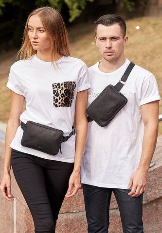 Черная женская кожаная поясная сумка BlankNote BN-BAG-6-g-kr BN-BAG-6-g-kr фото