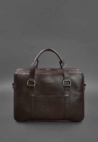 Темно-коричнева шкіряна сумка-портфель BlankNote BN-BAG-37-choko BN-BAG-37-choko фото