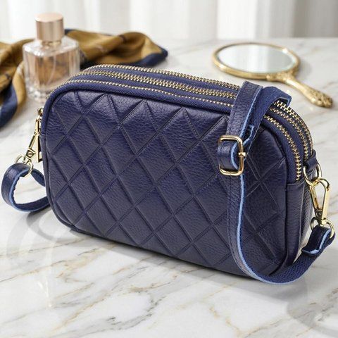 Женская кожаная сумка-кросс-боди Vintage SO-22892 синяя SO-22892 фото