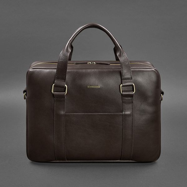 Темно-коричнева шкіряна сумка-портфель BlankNote BN-BAG-37-choko BN-BAG-37-choko фото