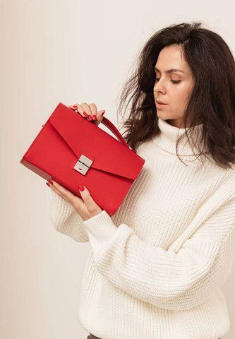 Красная женская кожаная сумка кросс-боди BlankNote BN-BAG-35-red BN-BAG-35-red фото