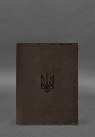 Темно-коричнева обкладинка з натуральної шкіри для реєстру нотаріуса BlankNote BN-SB-16-o фото