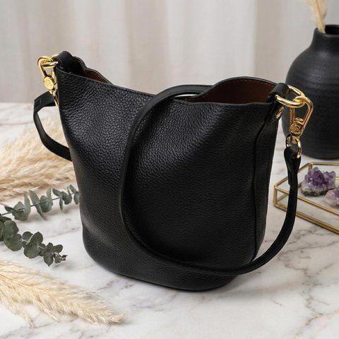 Женская кожаная сумка-кросс-боди Vintage SO-22363 черная SO-22363 фото