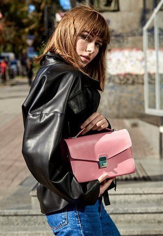 Жіноча рожева шкіряна сумка крос-боді BlankNote BN-BAG-35-pink BN-BAG-35-pink фото