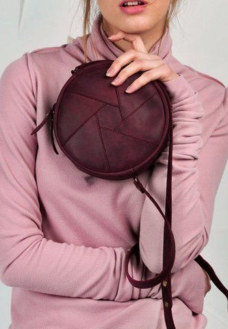 Жіноча бордова шкіряна сумка крос-боді BlankNote BN-BAG-11-vin-kr BN-BAG-11-vin-kr фото