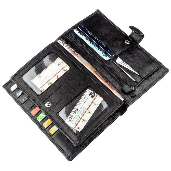 Портмоне з натуральної шкіри чорного кольору ST Leather SO-18831 SO-18831 фото