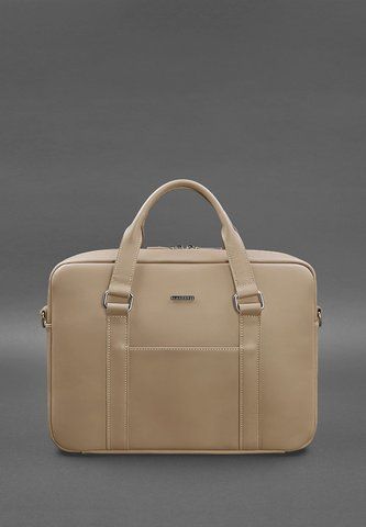 Світло-бежева шкіряна сумка-портфель BlankNote BN-BAG-37-light-beige BN-BAG-37-light-beige фото