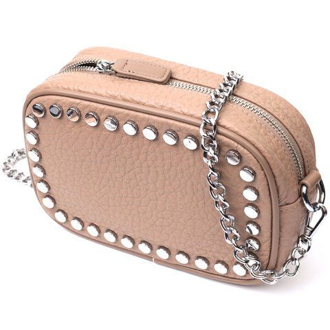 Женская кожаная сумка-кросс-боди Vintage SO-22335 бежевая SO-22335 фото