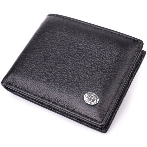 Затискач для купюр з натуральної шкіри чорного кольору ST Leather SO-22475 SO-22475 фото