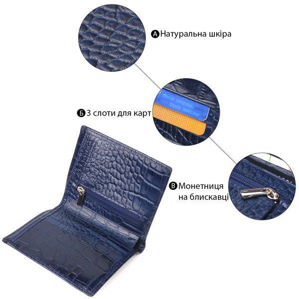 Портмоне из натуральной кожи синего цвета CANPELLINI SO-21499 SO-21499 фото