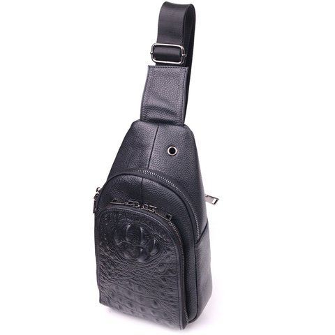 Мужская кожаная сумка-слинг Vintage SO-21400 черная SO-21400 фото