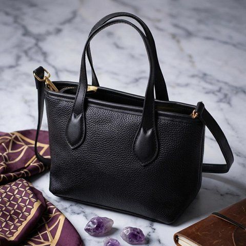 Женская кожаная сумка-кросс-боди Vintage SO-22286 черная SO-22286 фото