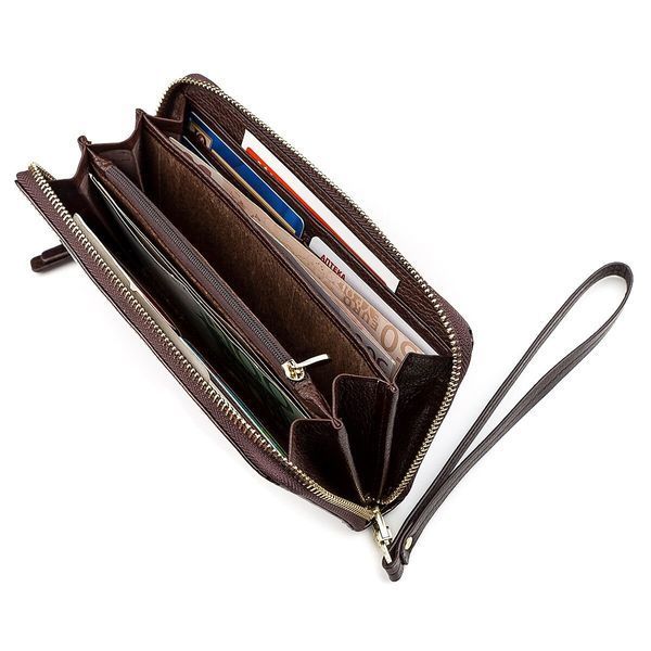 Шкіряний гаманець-клатч коричневого кольору ST Leather SO-18398 SO-18398 фото
