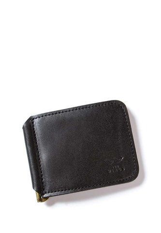 Черный кожаный зажим для купюр The Wings TW-MoneyClip-black-ksr фото