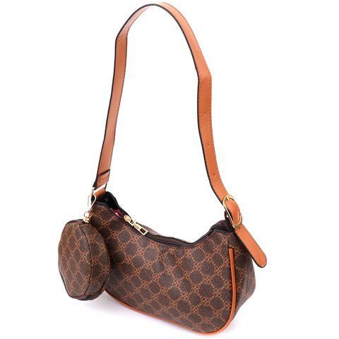 Жіноча сумка-сідло з екошкіри Vintage SO-SALE_15145 коричнева SO-sale_15145 фото