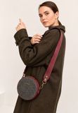 Женская бордовая сумка кросс-боди из фетра с кожаными вставками BlankNote BN-BAG-23-felt-vin BN-BAG-23-felt-vin фото