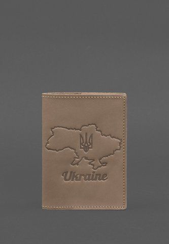 Світло-бежева обкладинка з натуральної шкіри для паспорта BlankNote BN-OP-UA-M-beige-kr фото