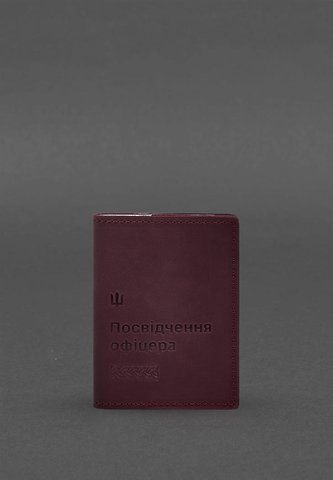 Бордовая обложка из натуральной кожи для удостоверения офицера BlankNote BN-OP-9-2-vin-kr фото