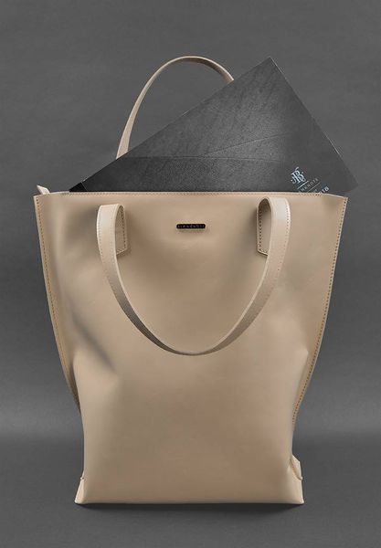 Бежевая кожаная сумка-шопер BlankNote BN-BAG-17-light-beige BN-BAG-17-light-beige фото