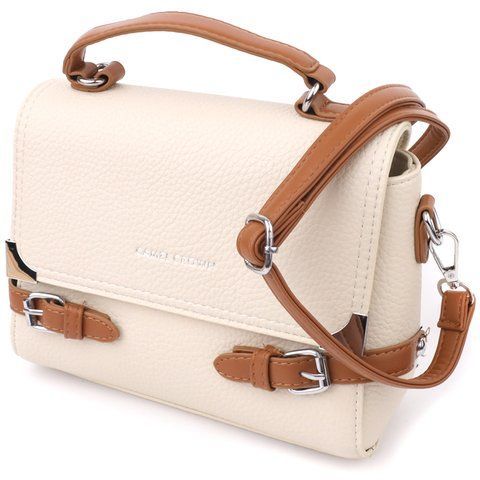 Жіноча сумка-крос-боді з екошкіри Vintage SO-SALE_15146 бежева SO-sale_15146 фото
