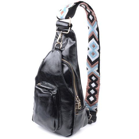 Женская сумка-слинг из экокожи Vintage SO-22776 черная SO-22776 фото