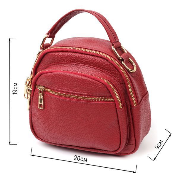 Женская кожаная сумка-кросс-боди Vintage SO-20689 красная SO-20689 фото