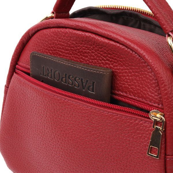 Женская кожаная сумка-кросс-боди Vintage SO-20689 красная SO-20689 фото