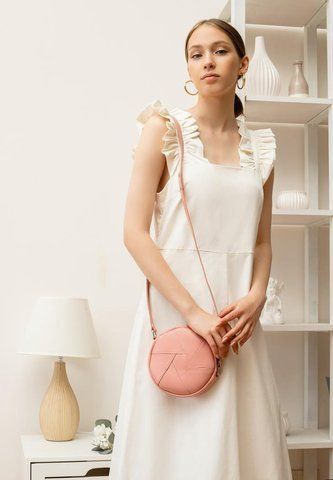 Жіноча рожева шкіряна сумка крос-боді BlankNote BN-BAG-11-pink-peach BN-BAG-11-pink-peach фото